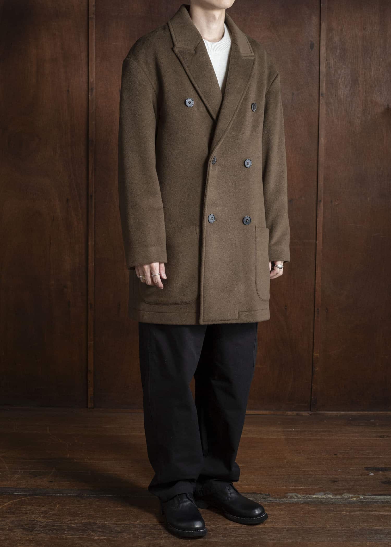 DIOMENE CALEB DOUBLE BREASTED COAT 10 RAW UMBER DDM-CP - 0013 / DDM GIULIA