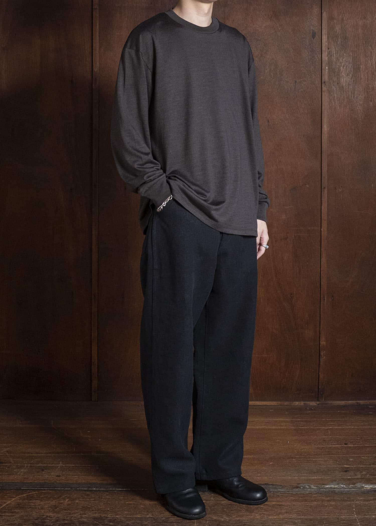 YOKO SAKAMOTO YS-26AW-93- BROWN Crew Neck Pullover BROWN