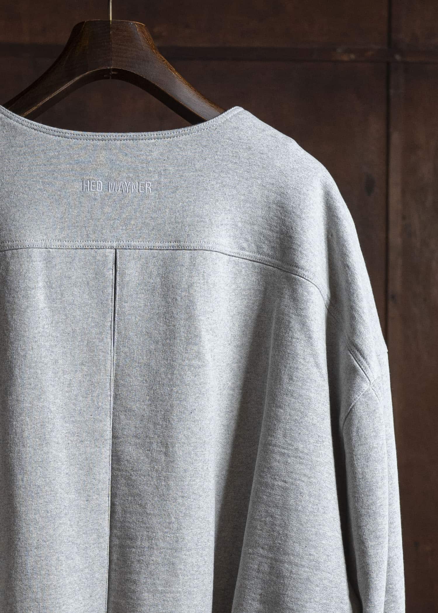 HED MAYNER EMBROIDERED SWEATSHIRT HB211B-030- MEDIUM GREY HMMB72026T- HB211B