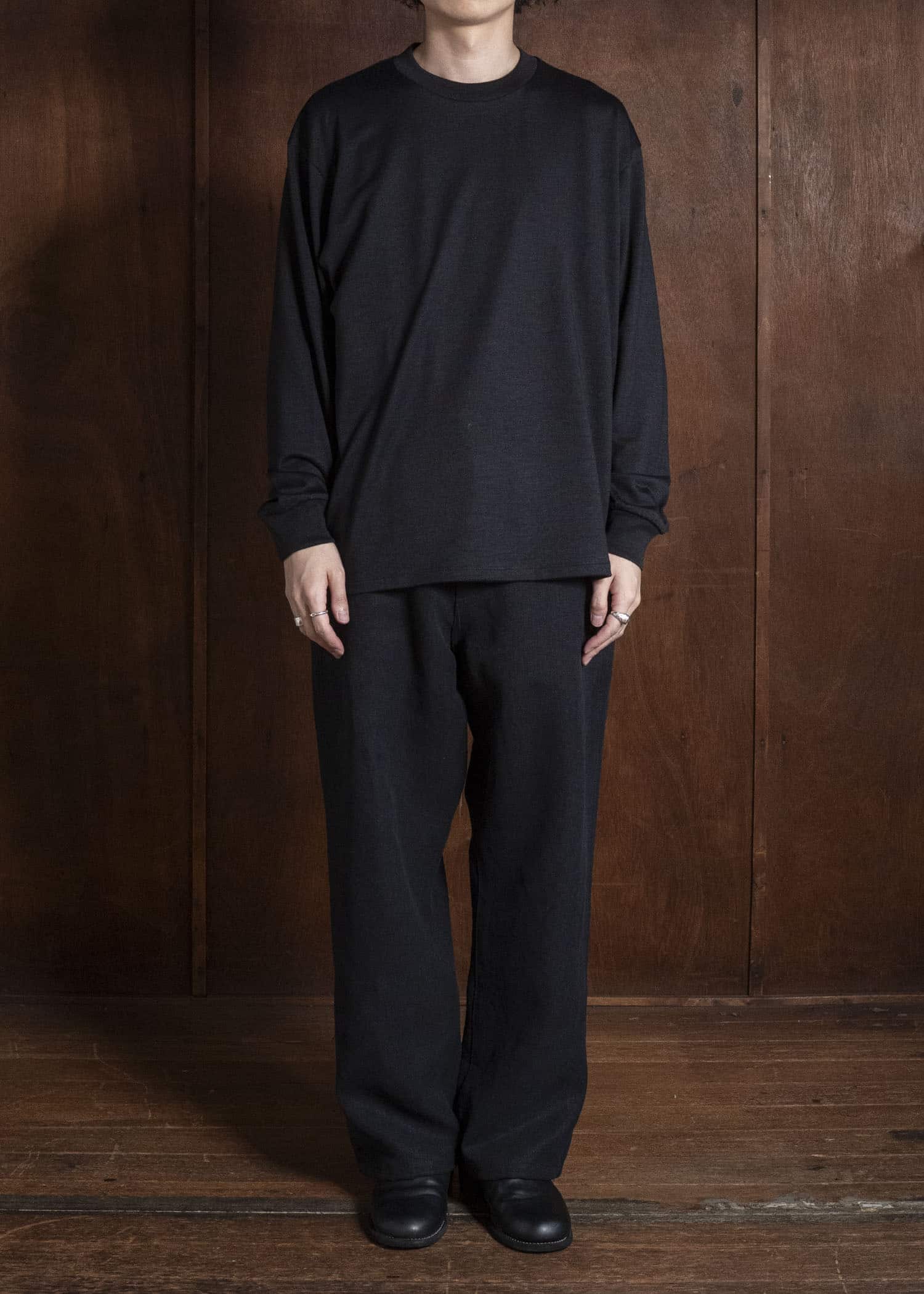 YOKO SAKAMOTO YS-26AW-93-BLACK Crew Neck Pullover BLACK