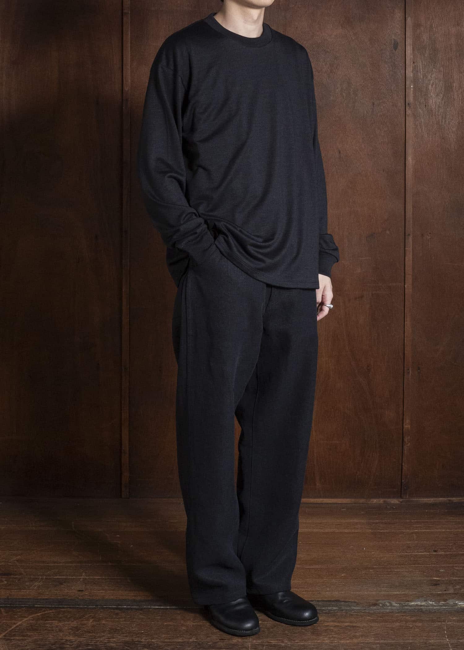 YOKO SAKAMOTO YS-26AW-93-BLACK Crew Neck Pullover BLACK