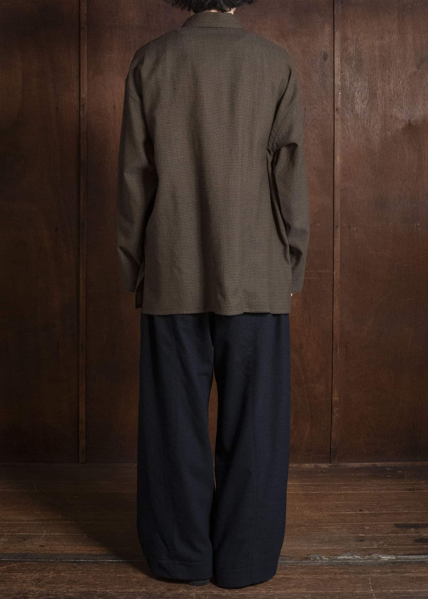 Jurgen Lehl J0564FBM534-95 ウール平薄手シャツ 茶