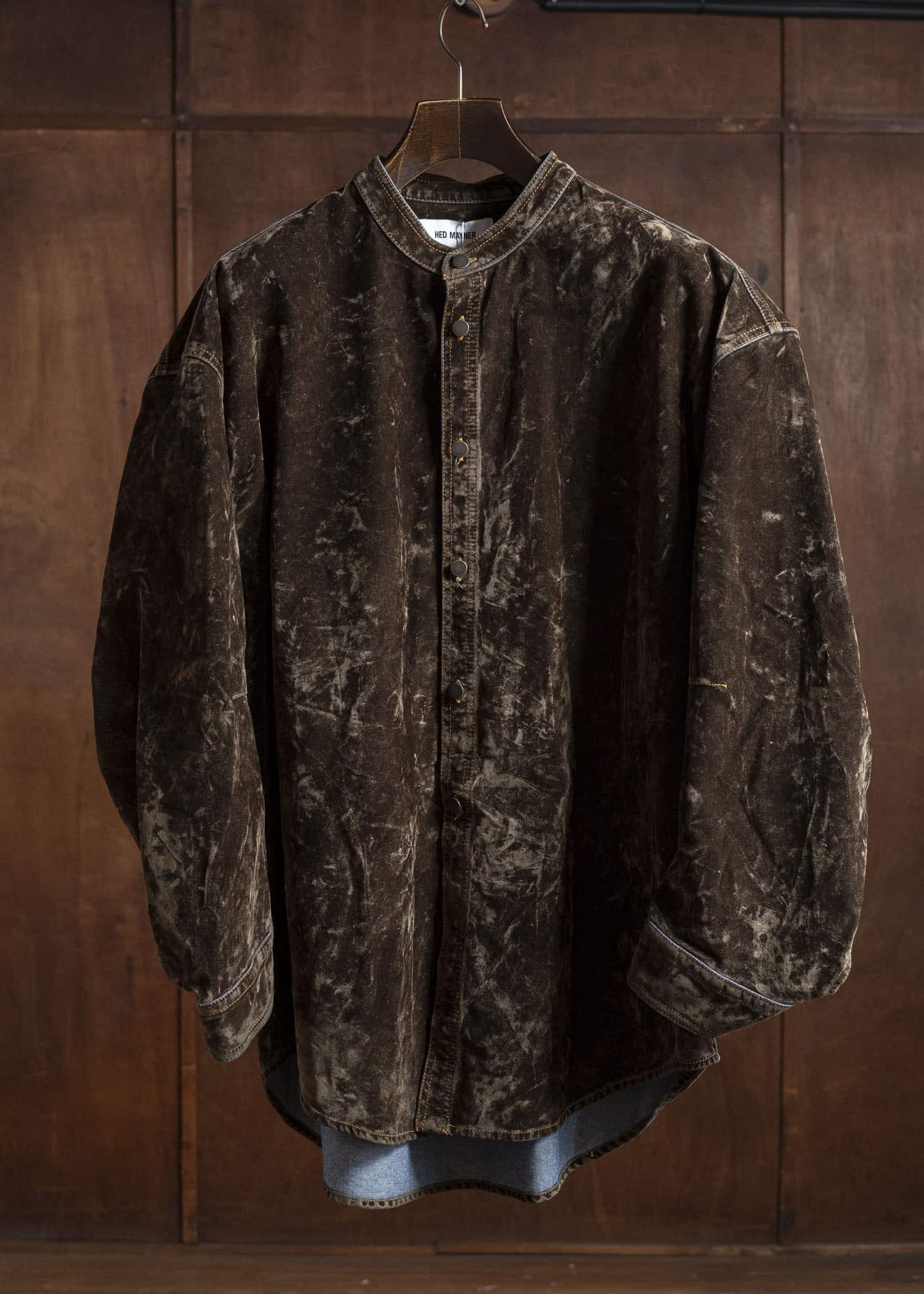 HED MAYNER DENIM SHIRT HB200-310-MEDIUM GREEN HMMB67034A- HB200