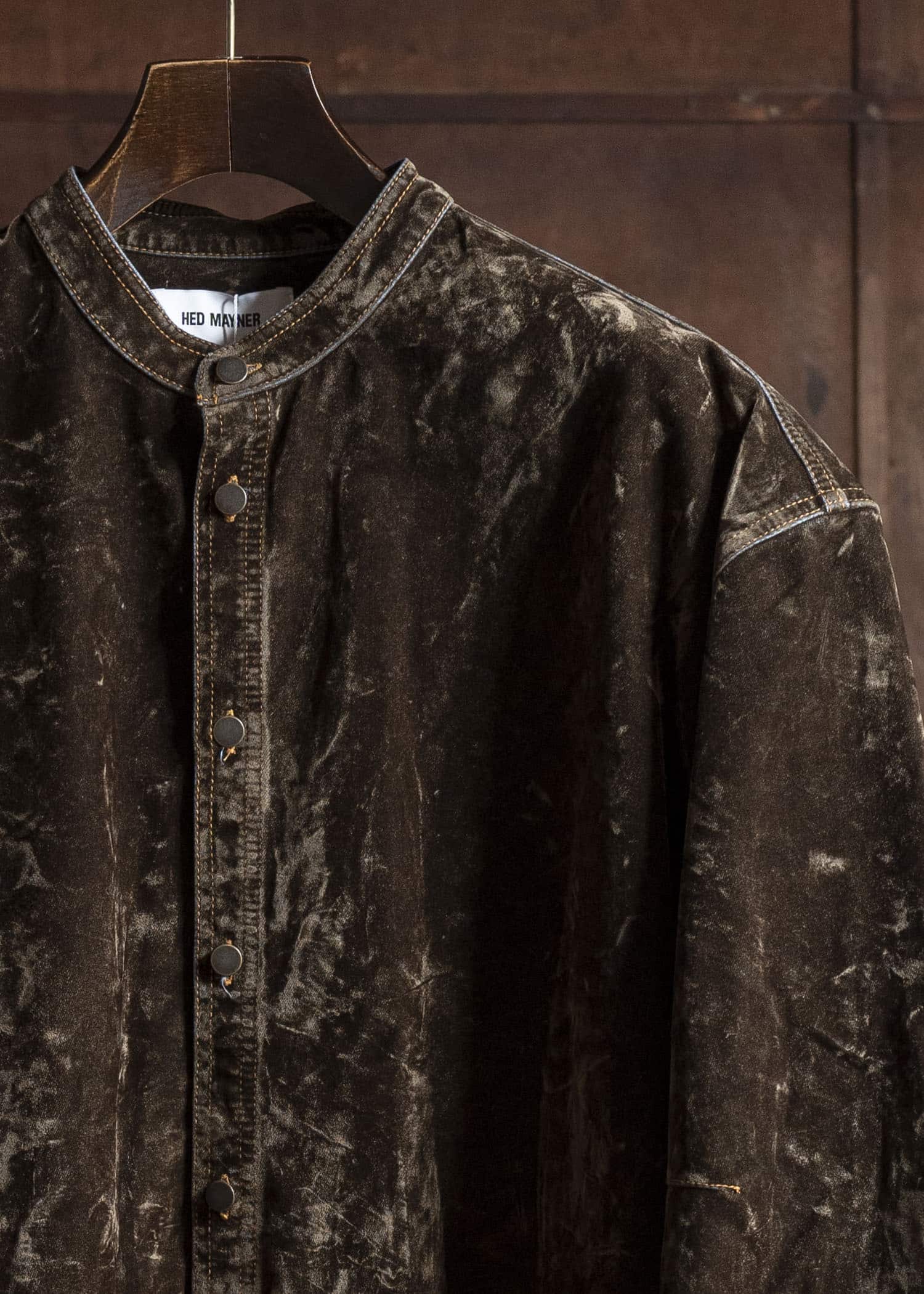 HED MAYNER DENIM SHIRT HB200-310-MEDIUM GREEN HMMB67034A- HB200