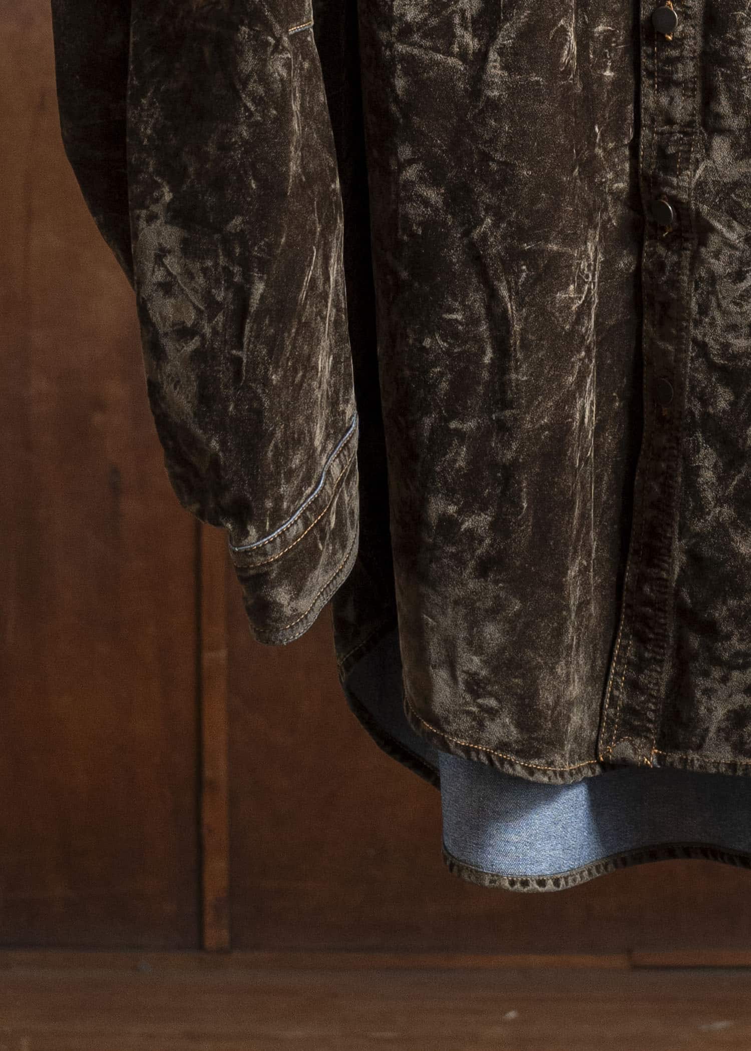 HED MAYNER DENIM SHIRT HB200-310-MEDIUM GREEN HMMB67034A- HB200