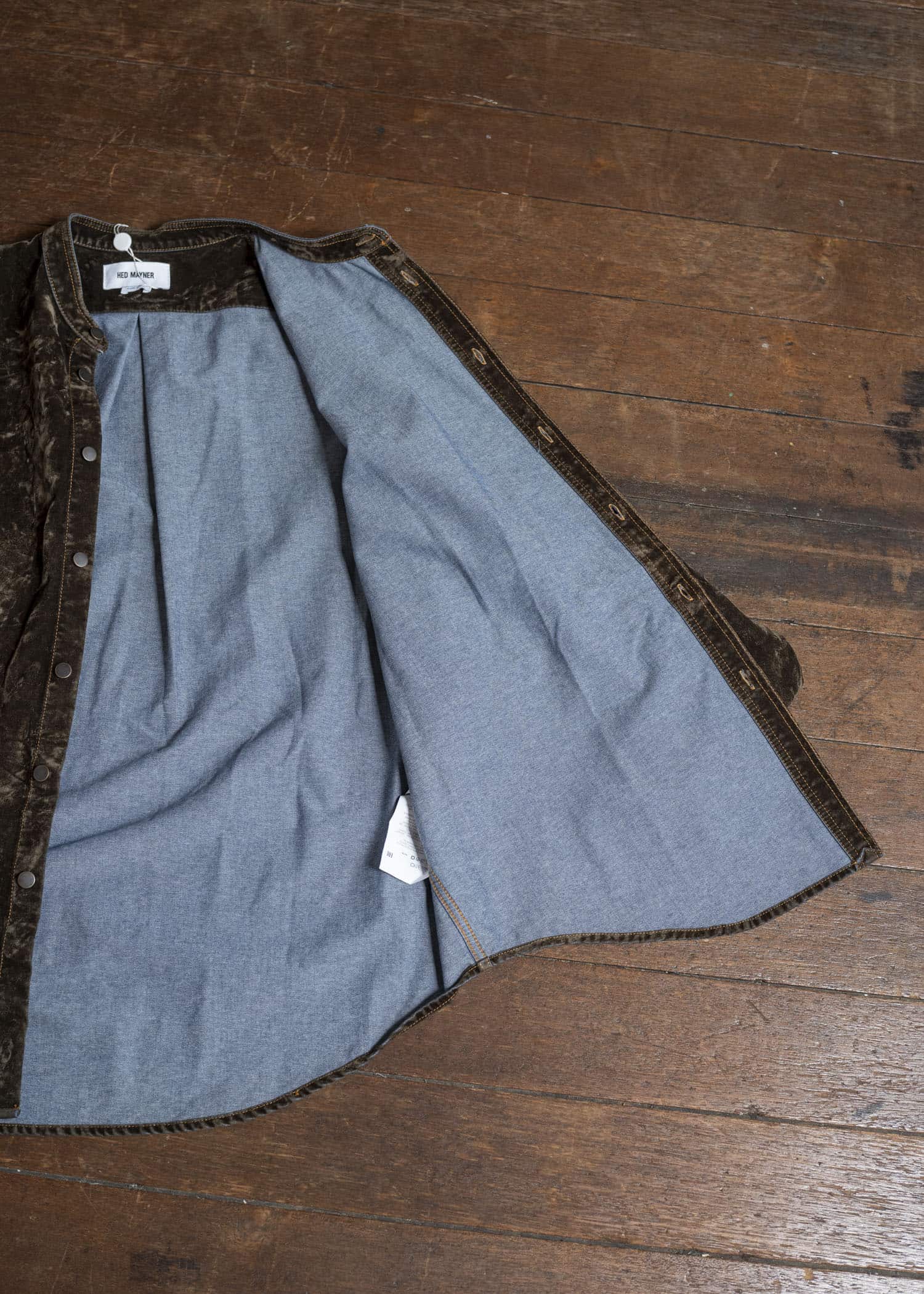 HED MAYNER DENIM SHIRT HB200-310-MEDIUM GREEN HMMB67034A- HB200