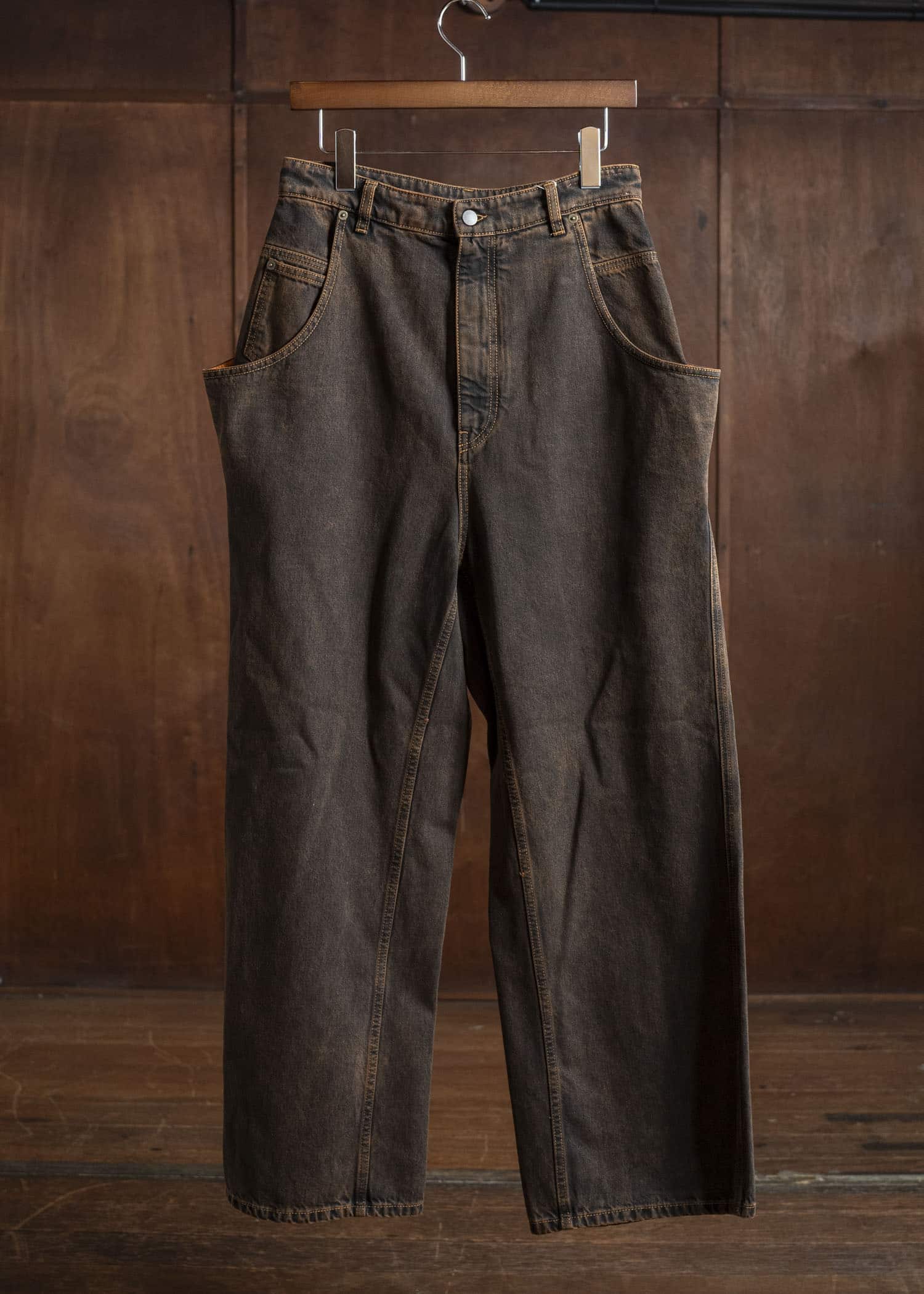 HED MAYNER DENIM PANTS H B252- 200-BROWN HMMB67023A- HB252