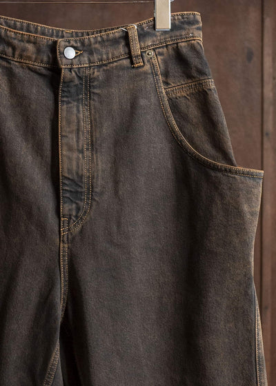 HED MAYNER DENIM PANTS H B252- 200-BROWN HMMB67023A- HB252