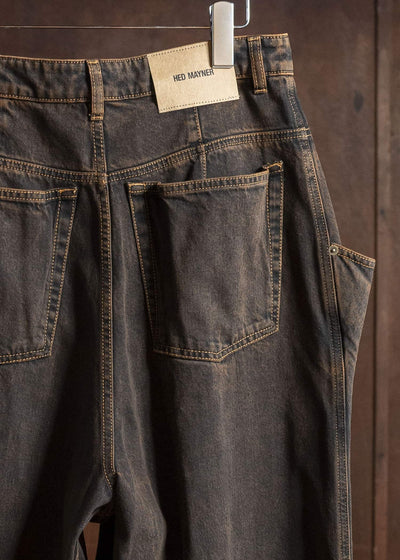 HED MAYNER DENIM PANTS H B252- 200-BROWN HMMB67023A- HB252