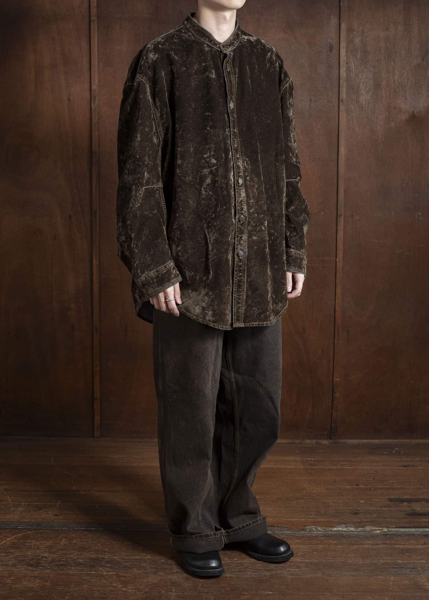 HED MAYNER DENIM SHIRT HB200-310-MEDIUM GREEN HMMB67034A- HB200