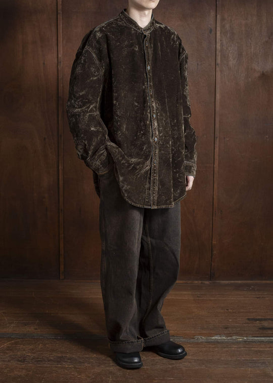 HED MAYNER DENIM SHIRT HB200-310-MEDIUM GREEN HMMB67034A- HB200