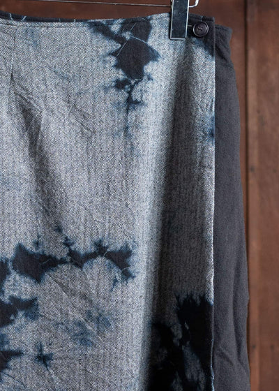 SUZUSAN Wool Cashmere Herri Ngbone Wrap Skirt Black X Black, 5467 6018WNK-011-1010