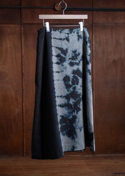 SUZUSAN Wool Cashmere Herri Ngbone Wrap Skirt Black X Black, 5467 6018WNK-011-1010