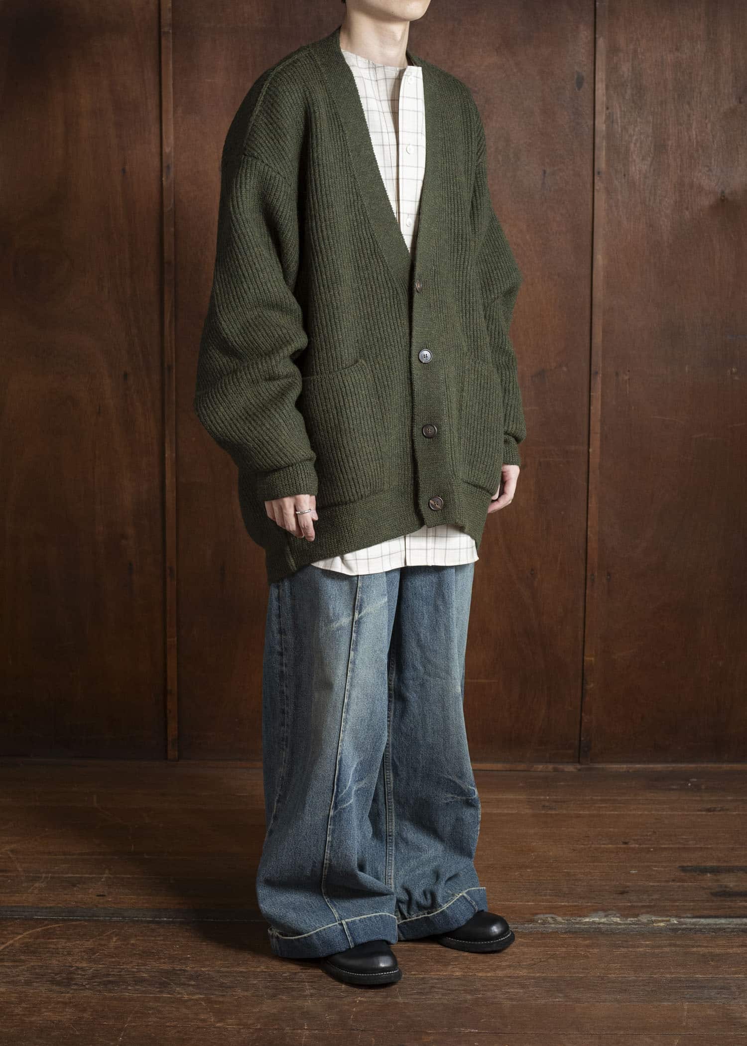 HED MAYNER CARDIGAN HB619-312-MEDIUM GREEN HMMB75089A- HB619