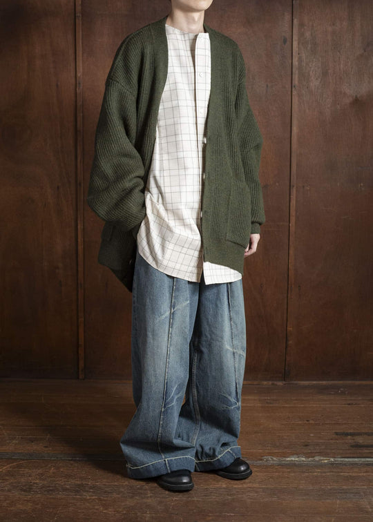 HED MAYNER CARDIGAN HB619-312-MEDIUM GREEN HMMB75089A- HB619