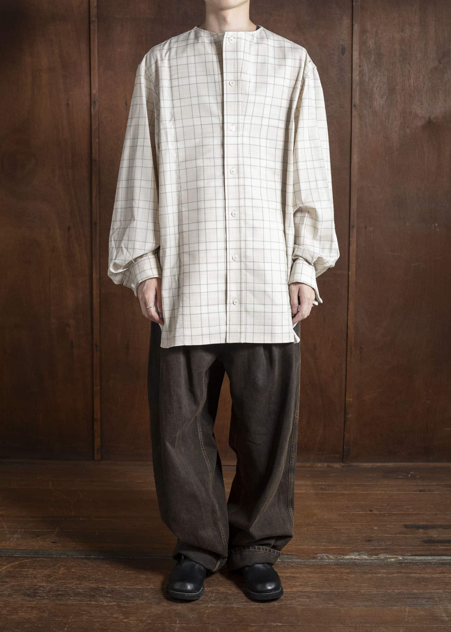 HED MAYNER BONDED FRONT SHIRT HB208-262-MEDIUM BEIGE HMMB60027A- HB208