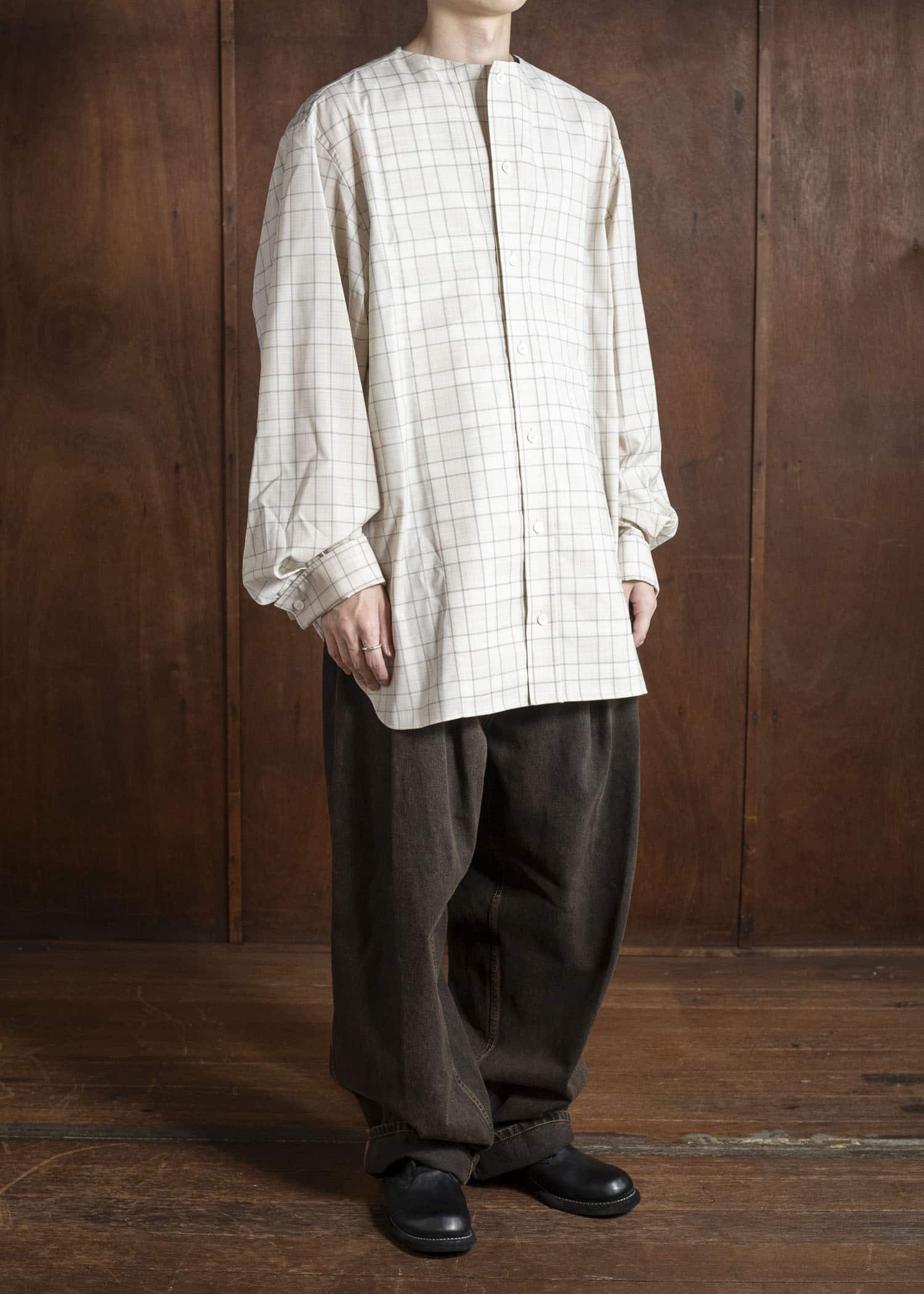 HED MAYNER BONDED FRONT SHIRT HB208-262-MEDIUM BEIGE HMMB60027A- HB208