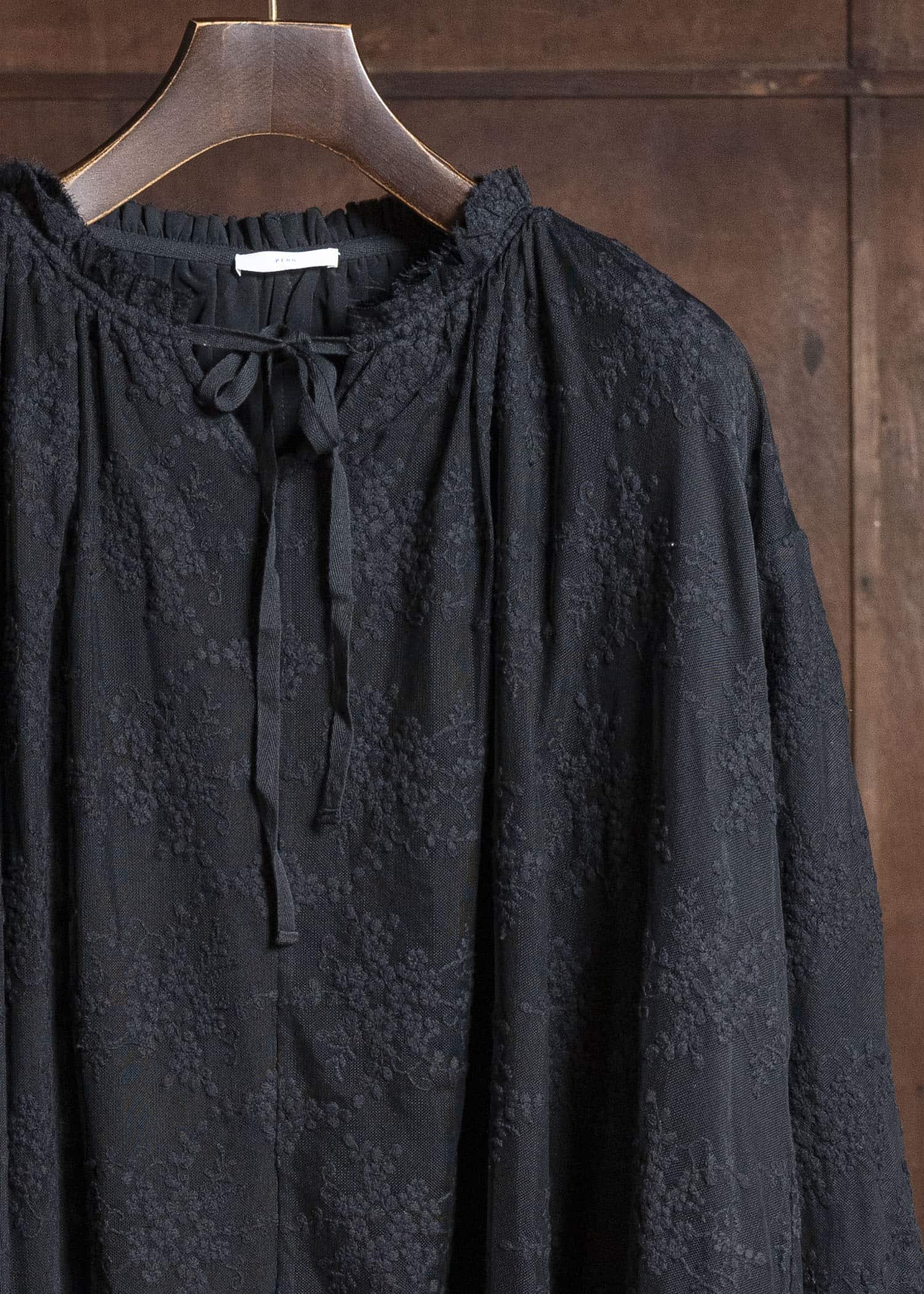 Peng Tai Lace Blouse Dress Black PW25C02-2