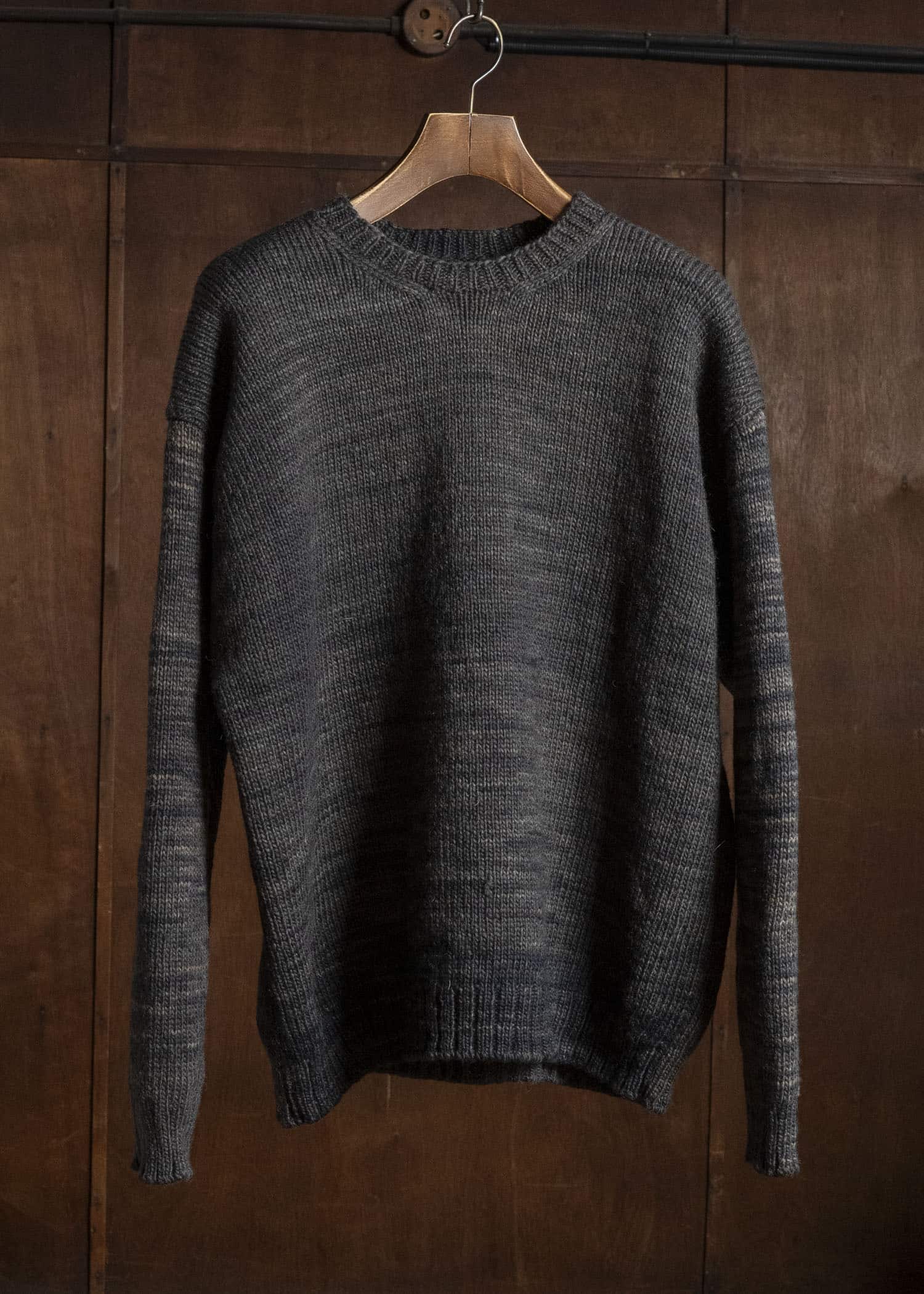 MARK.S MS0087 HAND KNIT CREW NECK LOGWOOD