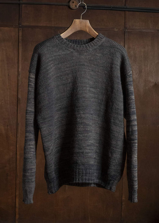 MARK.S MS0087 HAND KNIT CREW NECK LOGWOOD