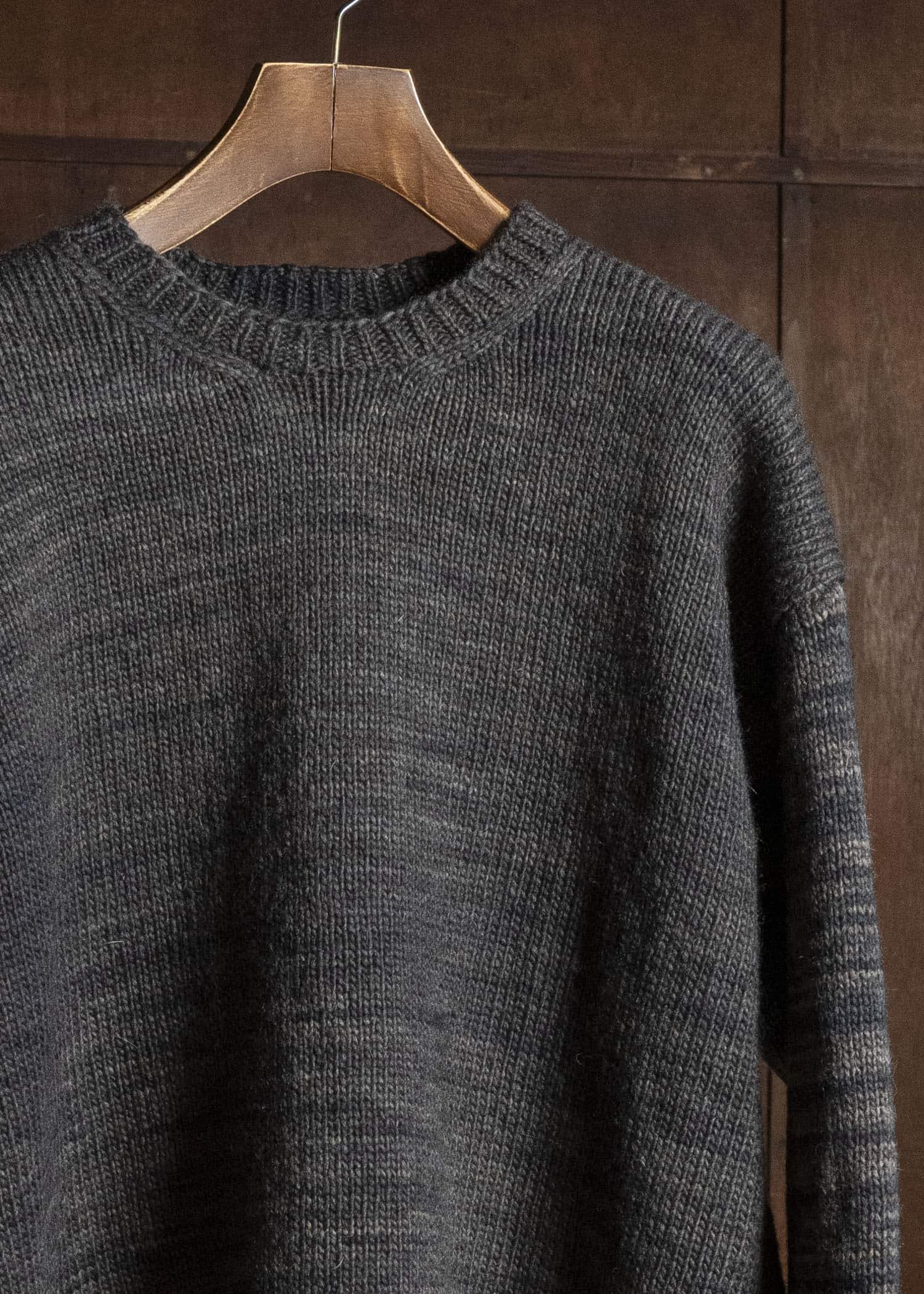 MARK.S MS0087 HAND KNIT CREW NECK LOGWOOD