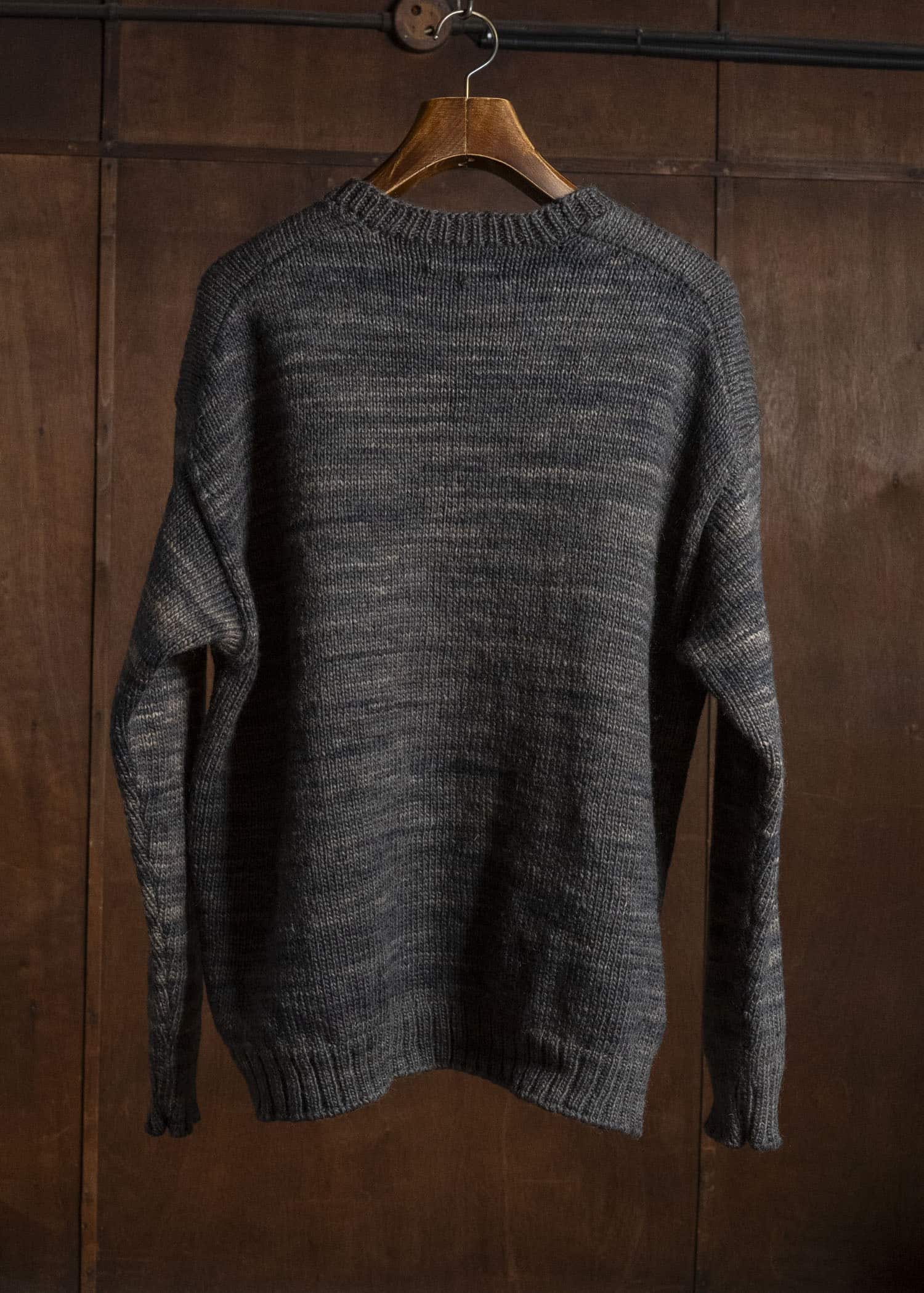 MARK.S MS0087 HAND KNIT CREW NECK LOGWOOD