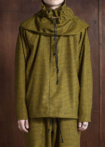 unkruid kontakthof black yellow checked fine loden