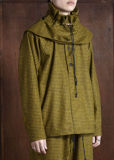 unkruid kontakthof black yellow checked fine loden