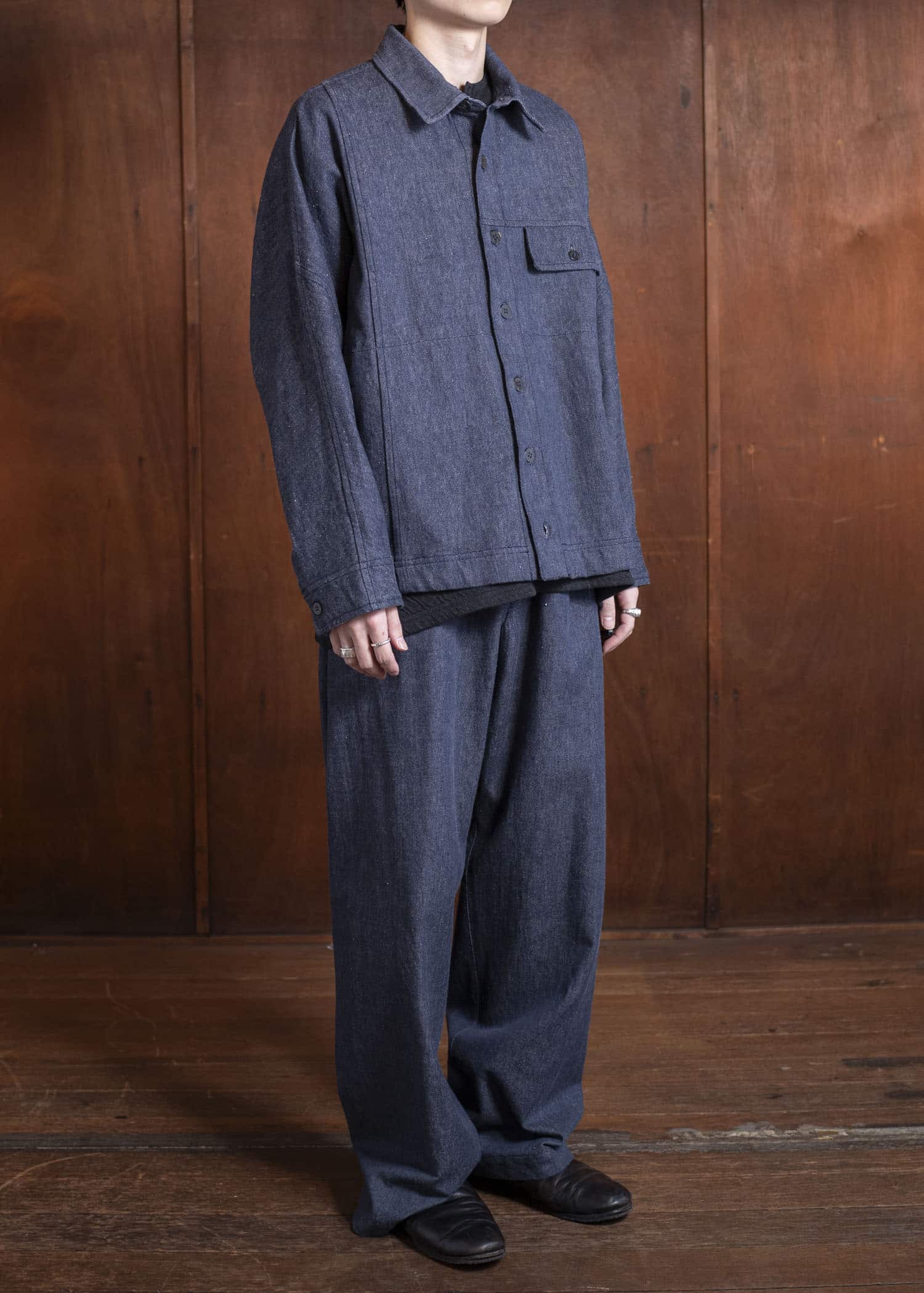 Jurgen Lehl カーディデニムレンテンテーパードパンツ Navy J0551FPM353