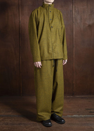 unkruid long days black yellow checked fine loden