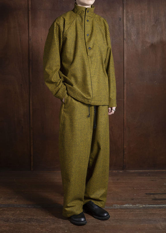 unkruid hutten shirt black yellow checked fine loden