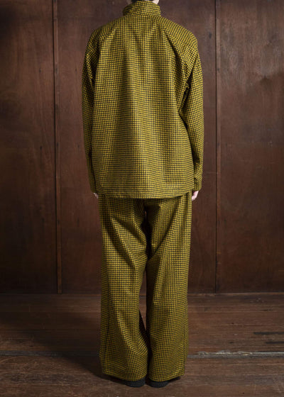 unkruid hutten shirt black yellow checked fine loden