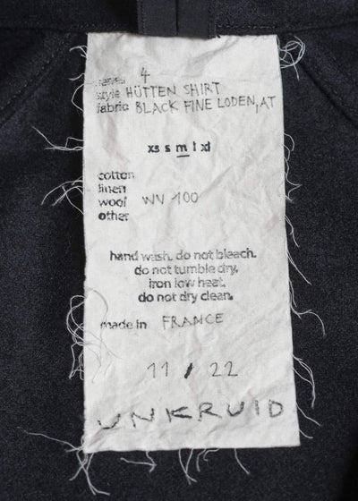 unkruid hutten shirt black fine loden