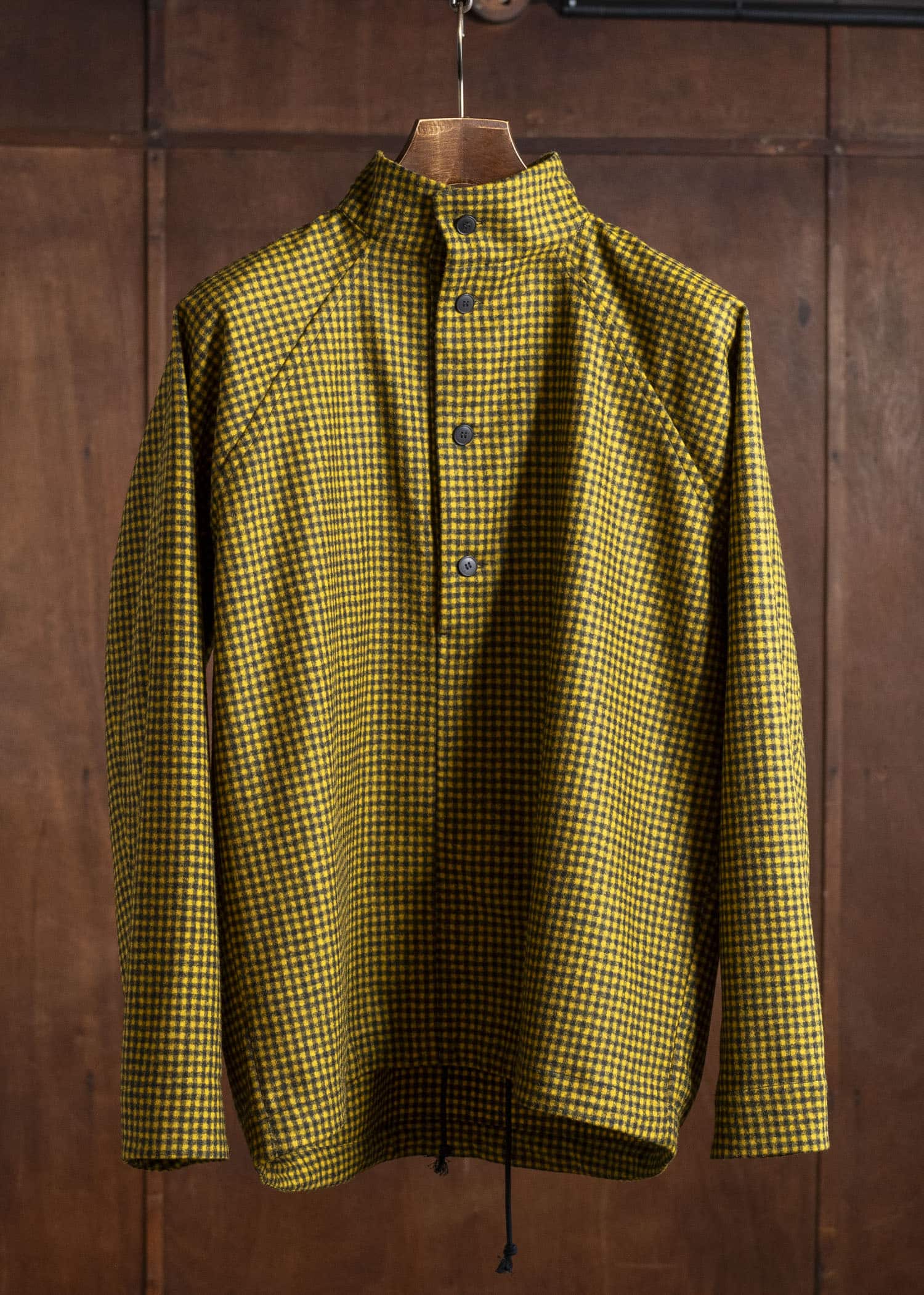 unkruid hutten shirt black yellow checked fine loden