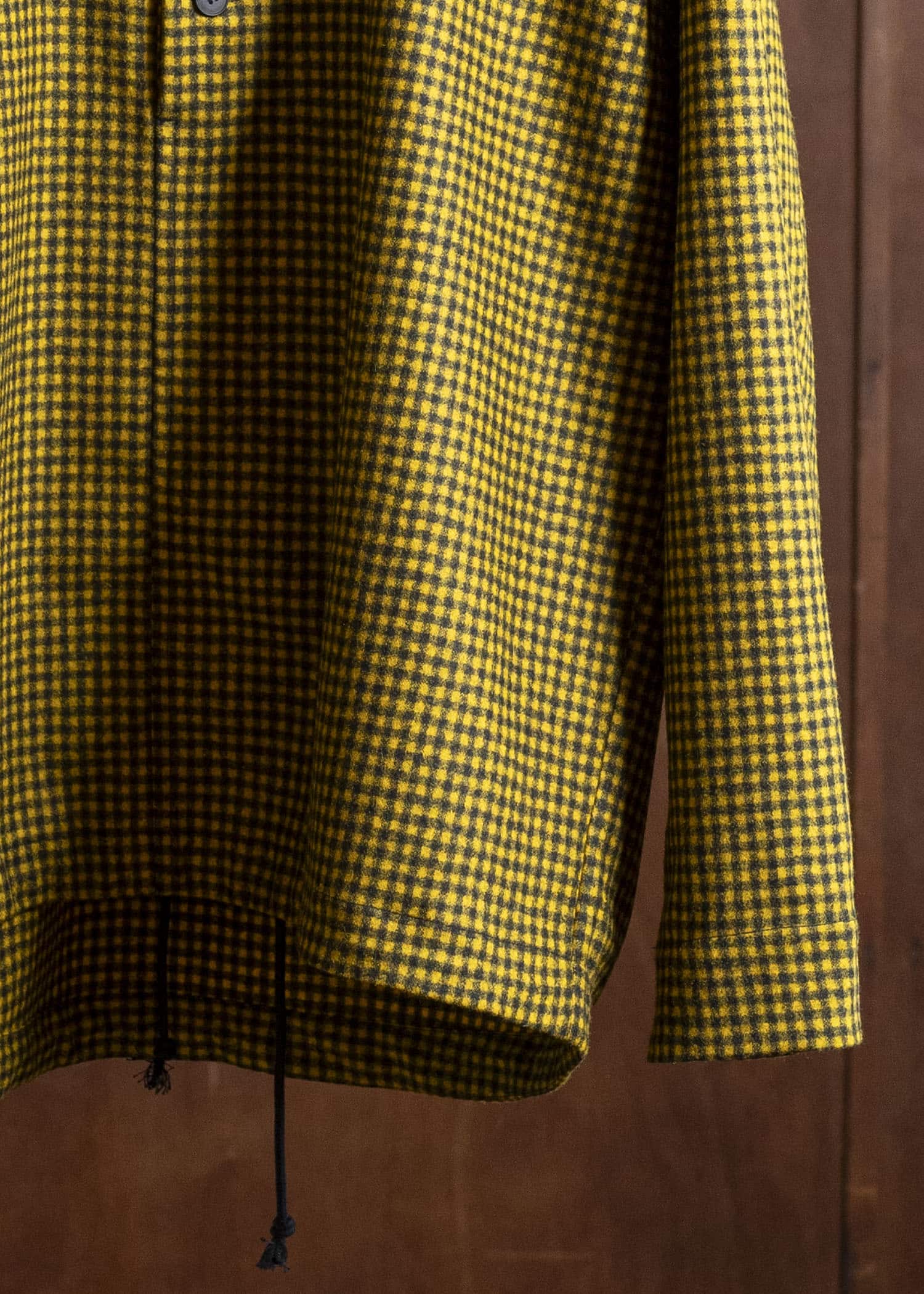 unkruid hutten shirt black yellow checked fine loden