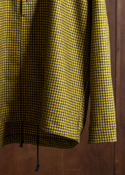 unkruid hutten shirt black yellow checked fine loden