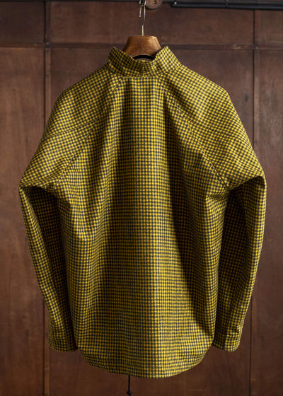 unkruid hutten shirt black yellow checked fine loden