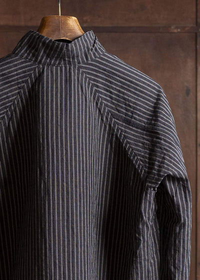 unkruid hutten shirt black brown fine stliperd shirting