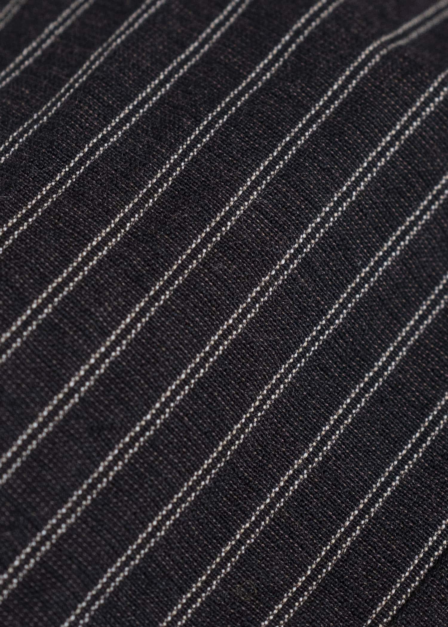 unkruid hutten shirt black brown fine striped shirting