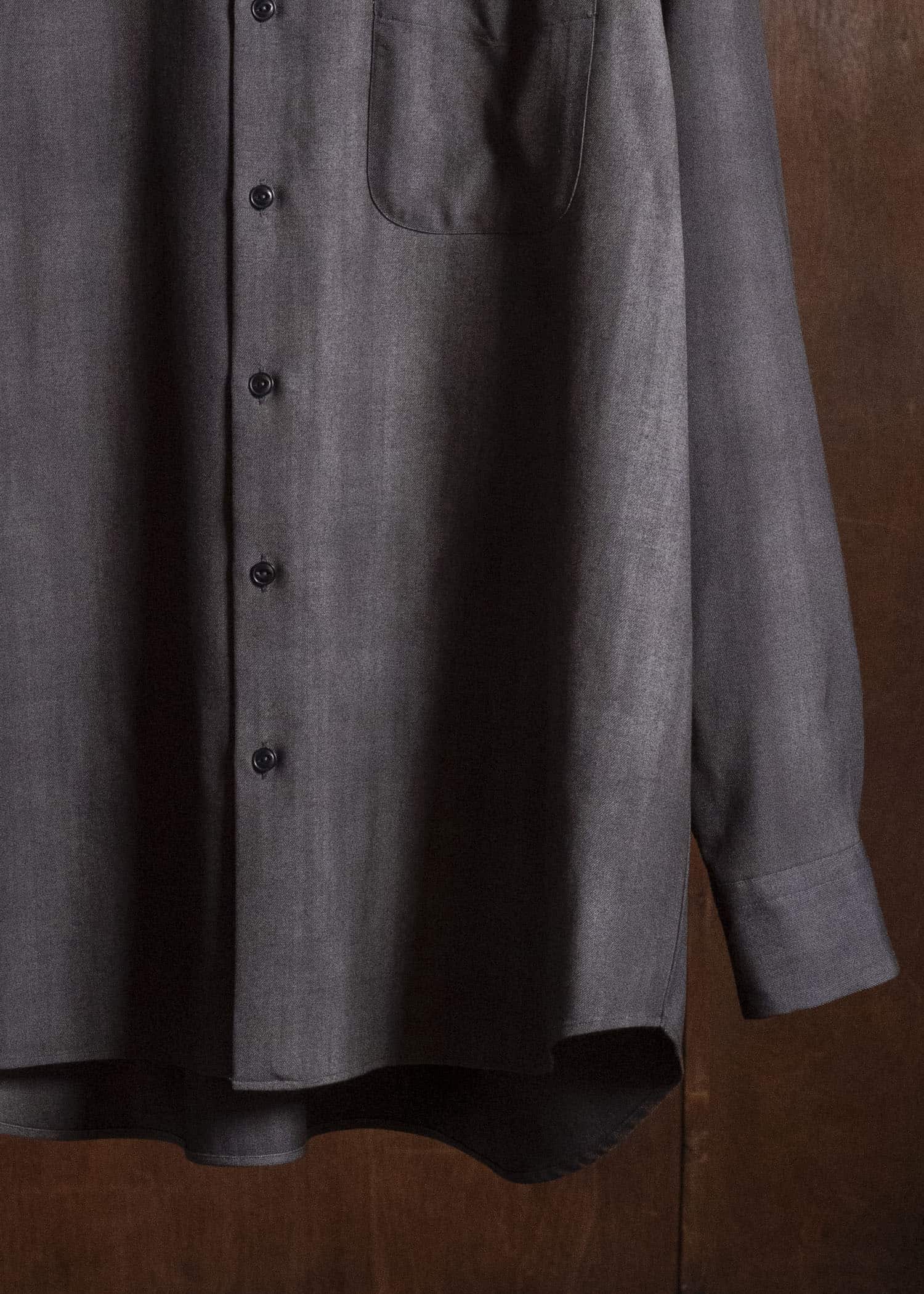 YOKO SAKAMOTO YS-26AW-55-CHARCOAL GRAY × GRAY Regular Collar Shirt CHARCOAL GRAY × GRAY