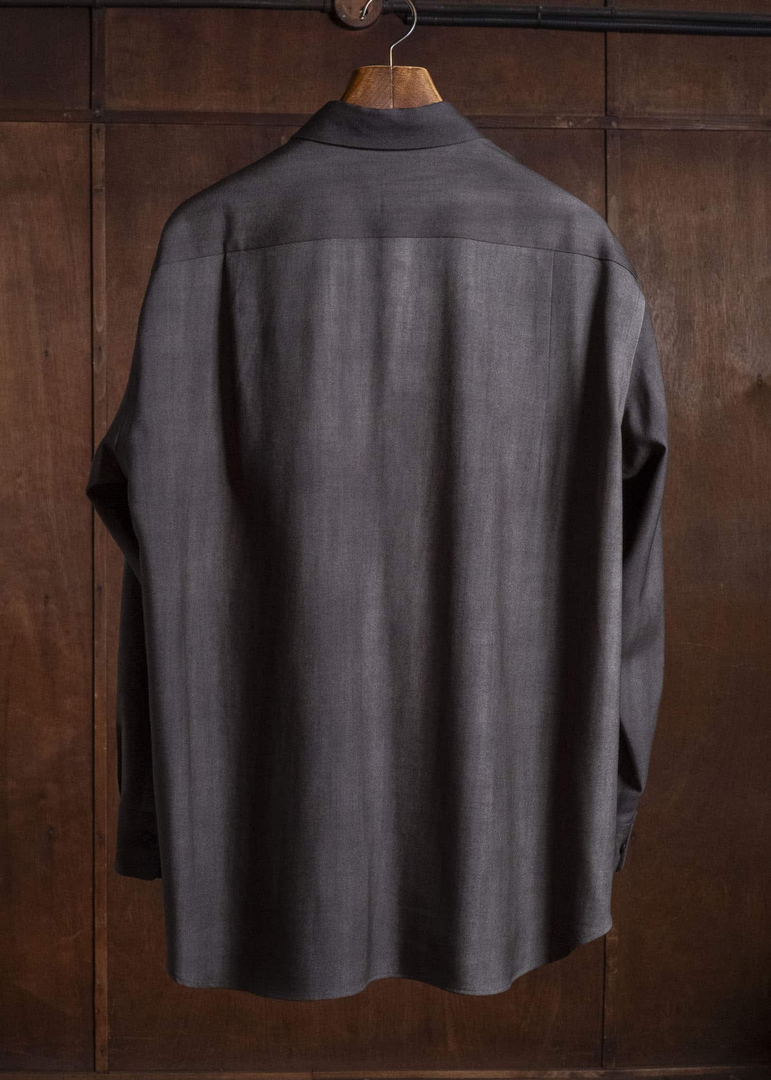 YOKO SAKAMOTO YS-26AW-55-CHARCOAL GRAY × GRAY Regular Collar Shirt CHARCOAL GRAY × GRAY