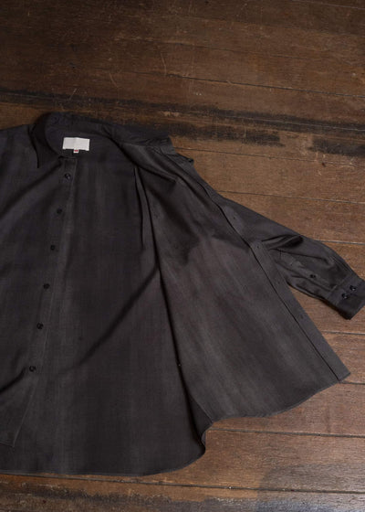 YOKO SAKAMOTO YS-26AW-55-CHARCOAL GRAY × GRAY Regular Collar Shirt CHARCOAL GRAY × GRAY
