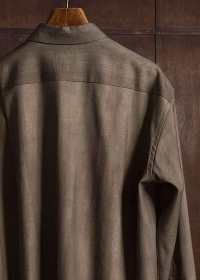 YOKO SAKAMOTO YS-26AW-55-OLIVE × BEIGE Regular Collar Shirt OLIVE × BEIGE