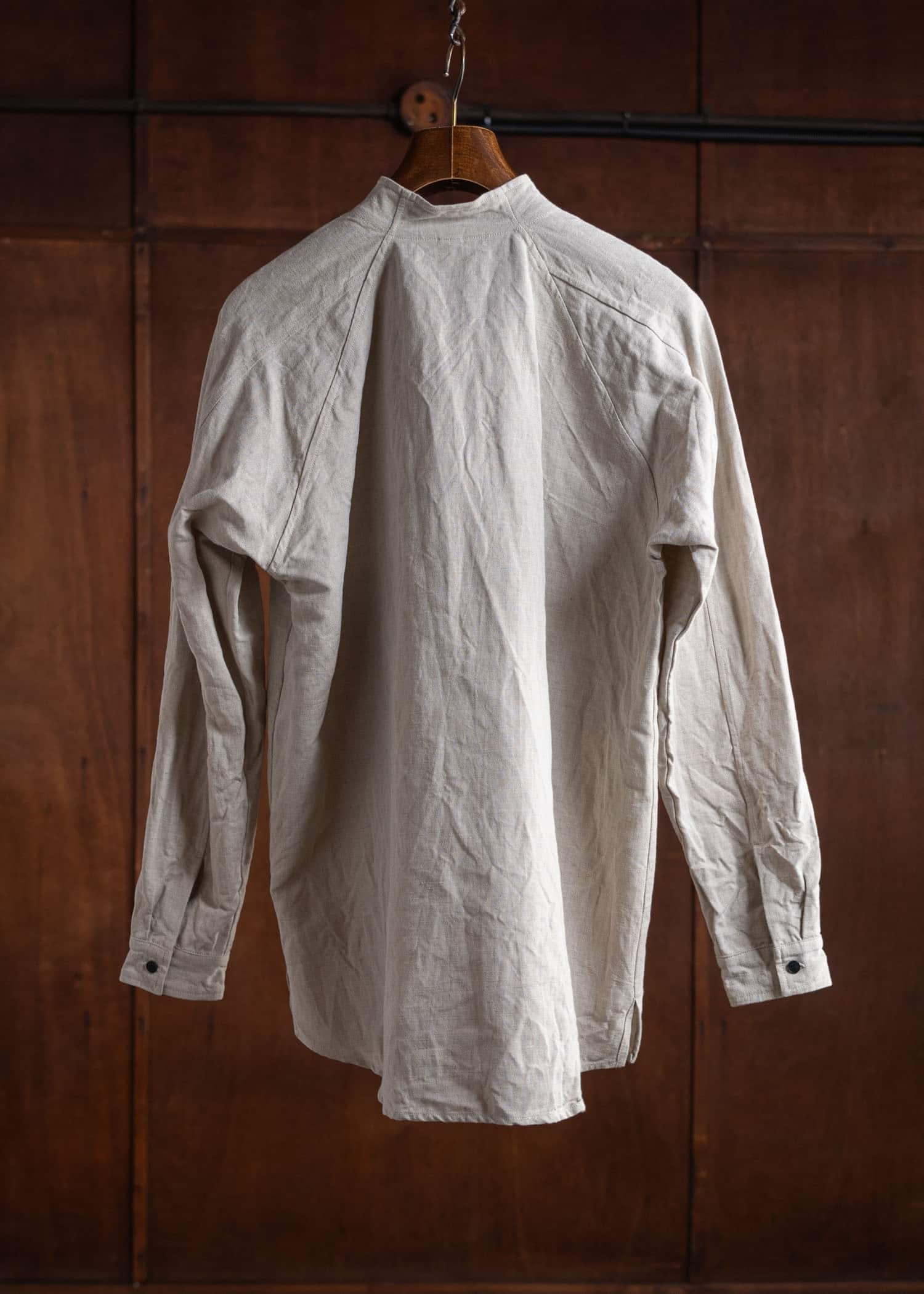 unkruid Stand Collar Shirt Natural farmers cloth