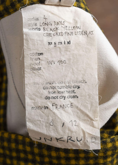 unkruid long days black yellow checked fine loden