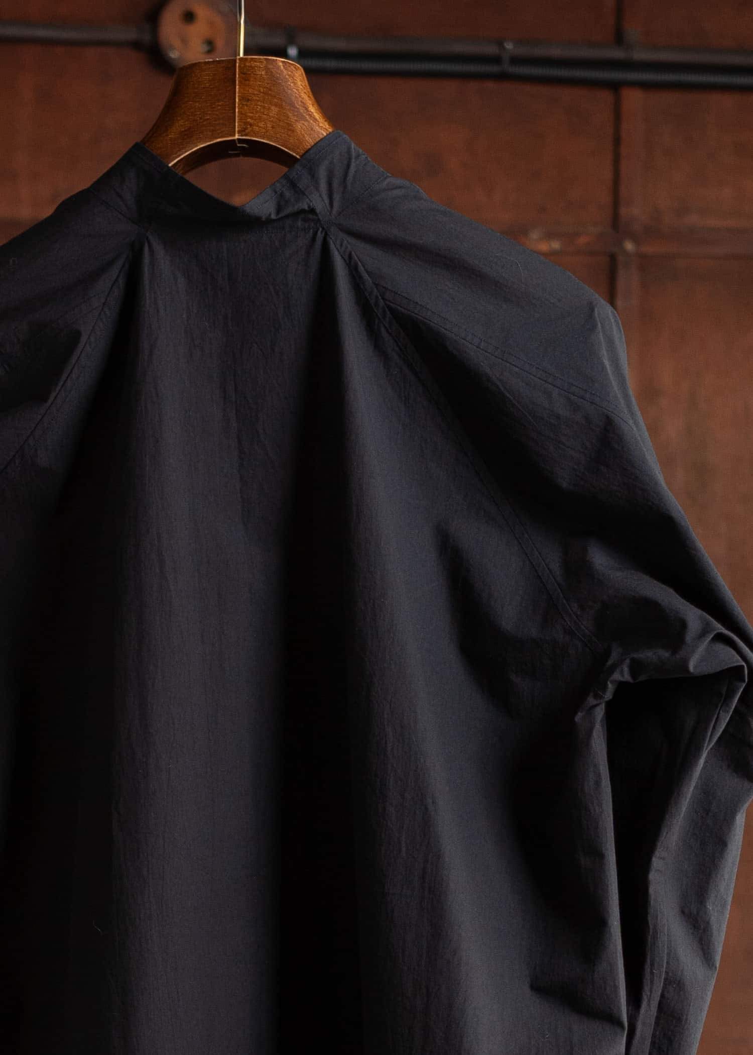 unkruid Stand Collar Shirt Black ultra-dense typewriter