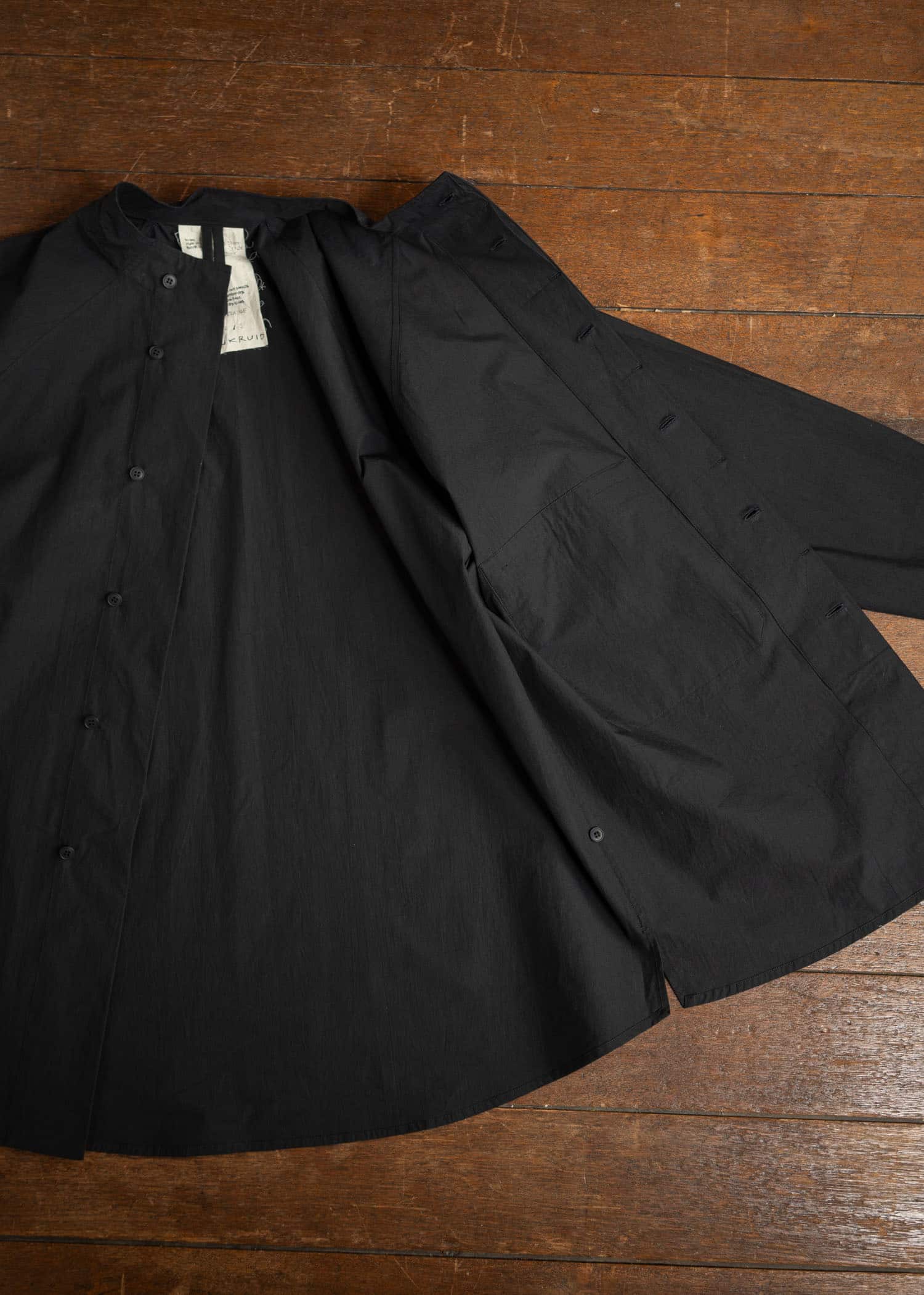 unkruid Stand Collar Shirt Black ultra-dense typewriter