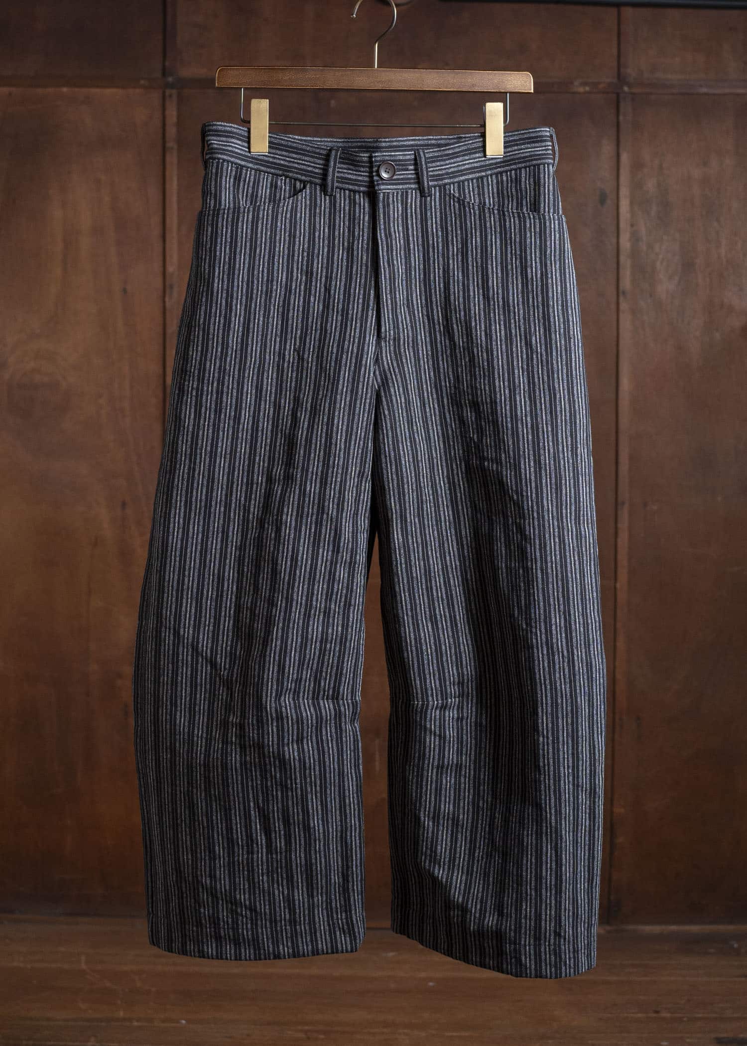 unkruid inmo trousers black striped heavy coutil