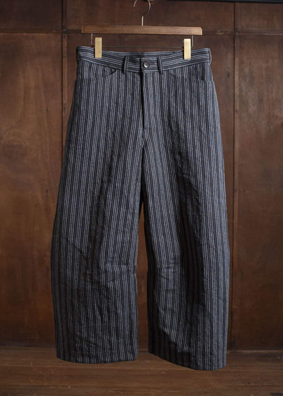 unkruid inmo trousers black striped heavy coutil