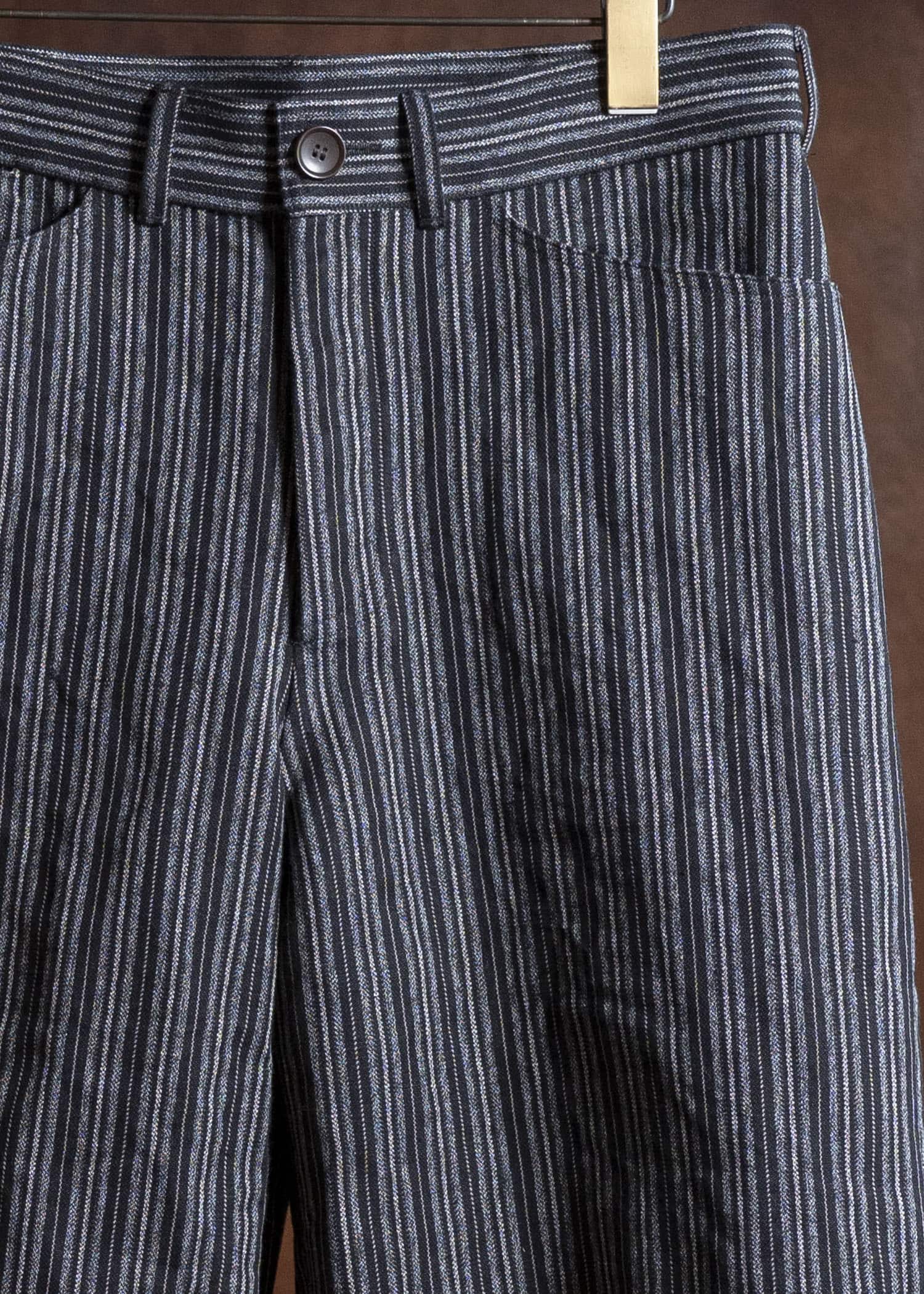 unkruid inmo trousers black striped heavy coutil
